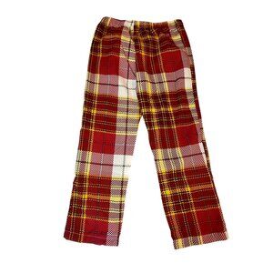 USC Kids Flame-Resistant Red & Yellow Plaid Pajama Pants Size L 10/12